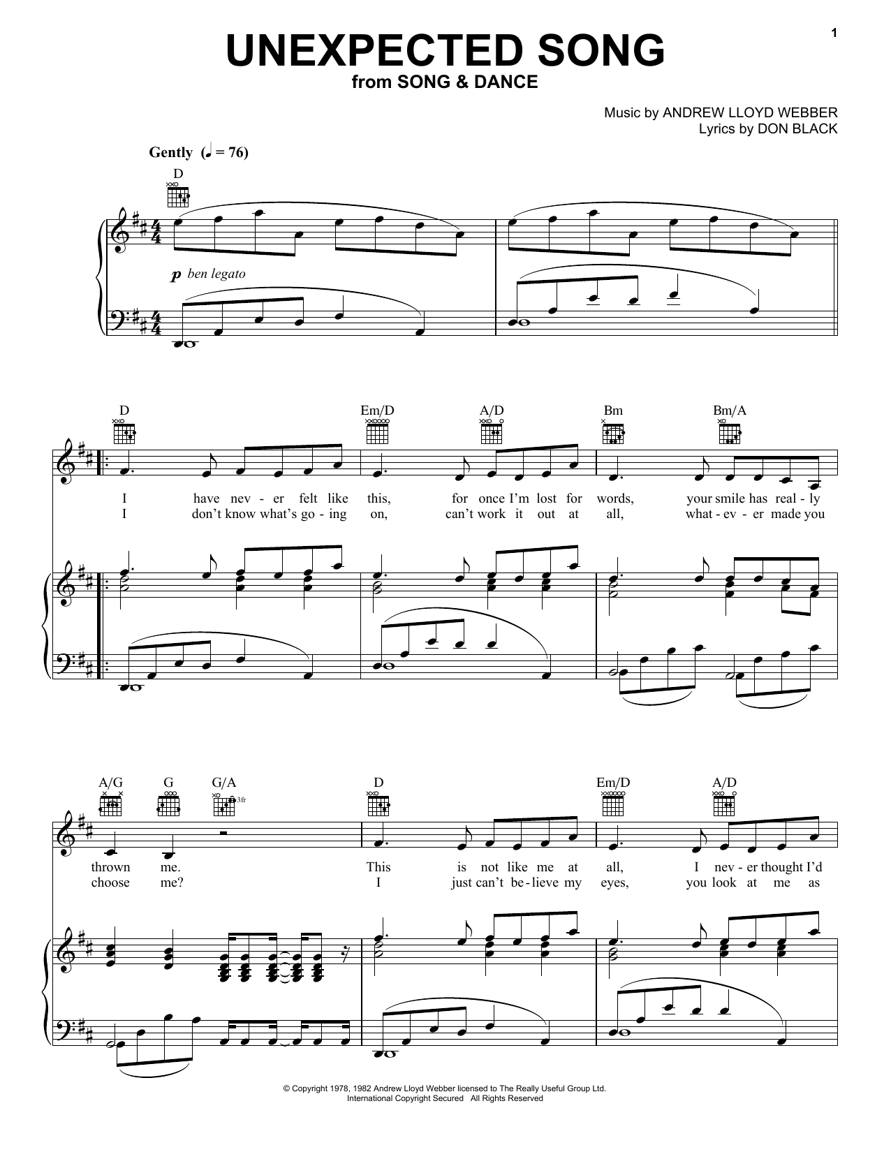 Product picture to: Unexpected Song (from Song & Dance)