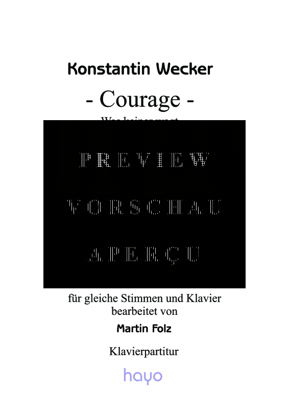 Product gallery: Page 2 of 7 Was keiner wagt - Courage, , (female choir SSA and piano - piano score)