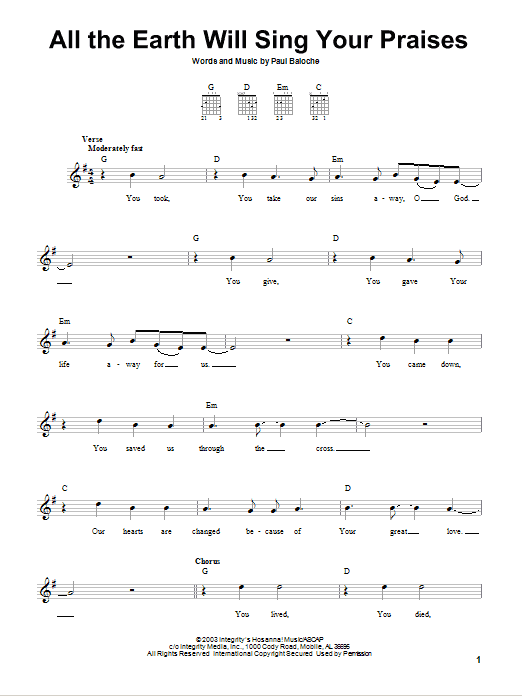 Produktbild zu: All The Earth Will Sing Your Praises