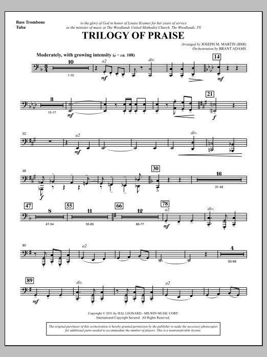 Produktbild zu: Trilogy Of Praise - Bass Trombone/Tuba