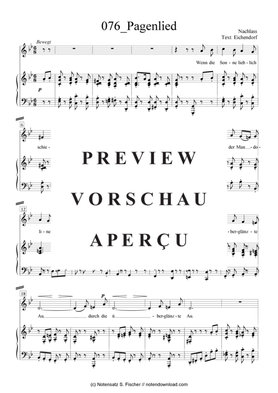 Product gallery: Page 2 of 4 Pagenlied , , Piano and Voice