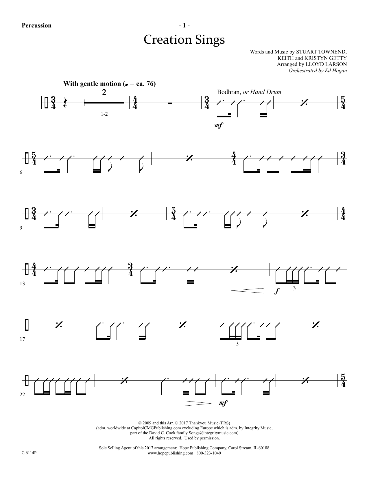 Produktgalerie: Seite 1 von 1 Creation Sings - Percussion, Lloyd Larson, Chor