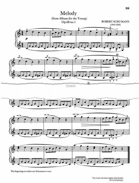 Produktgalerie: Seite 1 von 1 Melody, Robert Schumann, Klavier