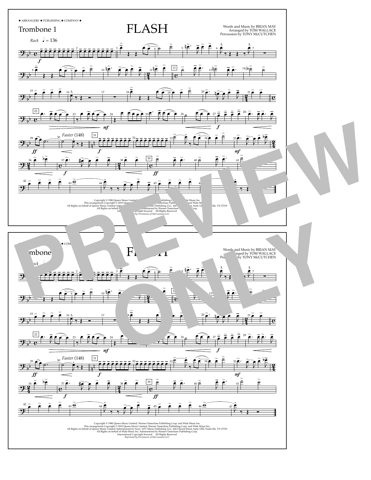 Product picture to: Flash (arr. Tom Wallace) - Trombone 1