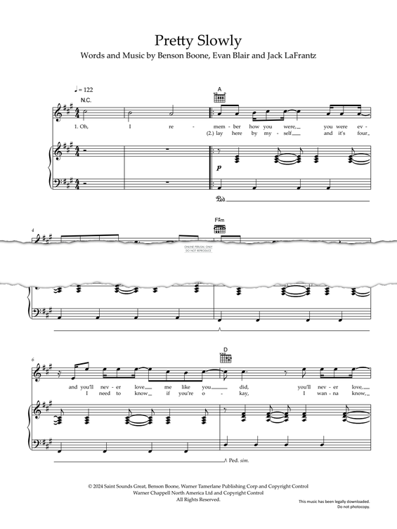 Produktgalerie: Seite 1 von 1 Pretty Slowly, Benson Boone, Gesang, Gitarre, Klavier