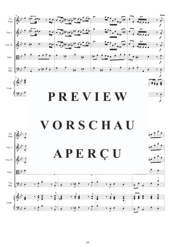 Produktgalerie: Seite 11 von 11 Concerto No.1 in B-Dur Op.9, , Violine concertante, Streicher Ensemble und Cembalo BC