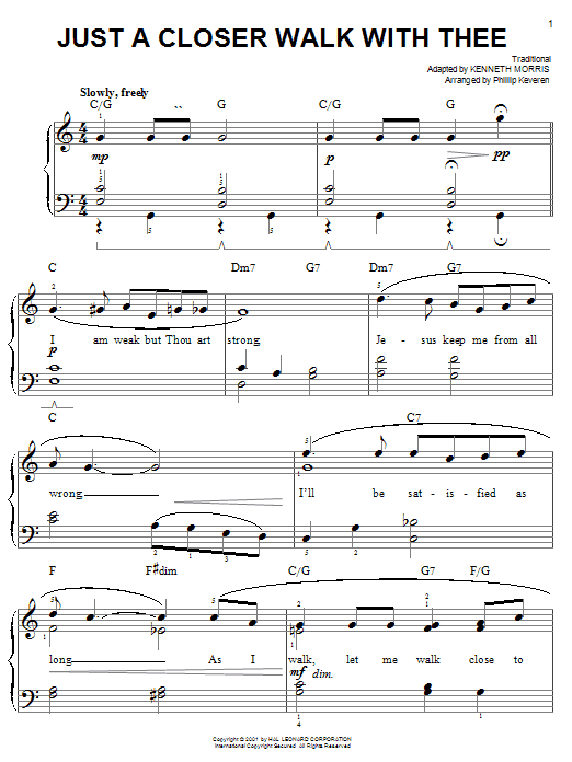 Produktbild zu: Just A Closer Walk With Thee (arr. Phillip Keveren)
