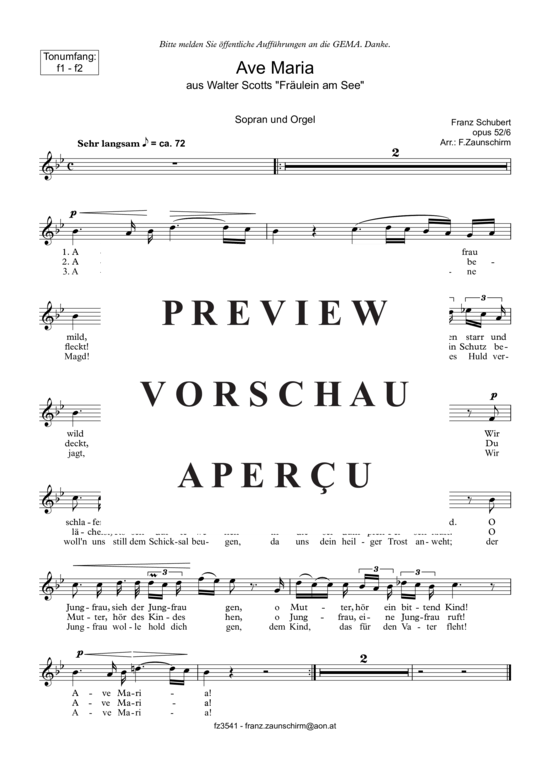 Product picture to: Ave Maria f1 - f2 Franz Schubert 