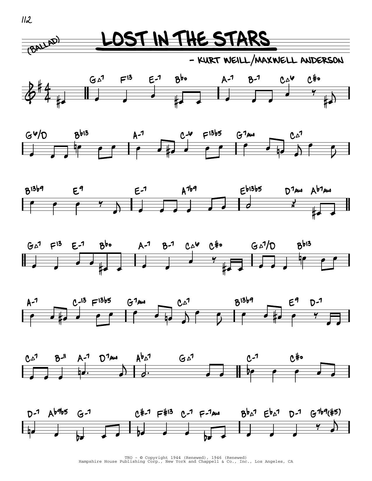 Product picture to: Lost In The Stars (arr. David Hazeltine)