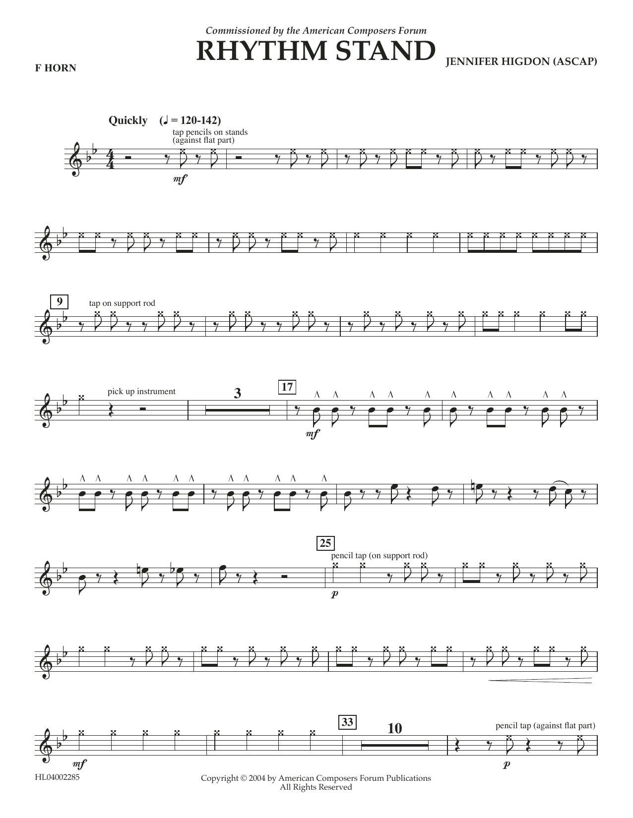 Produktbild zu: Rhythm Stand - F Horn