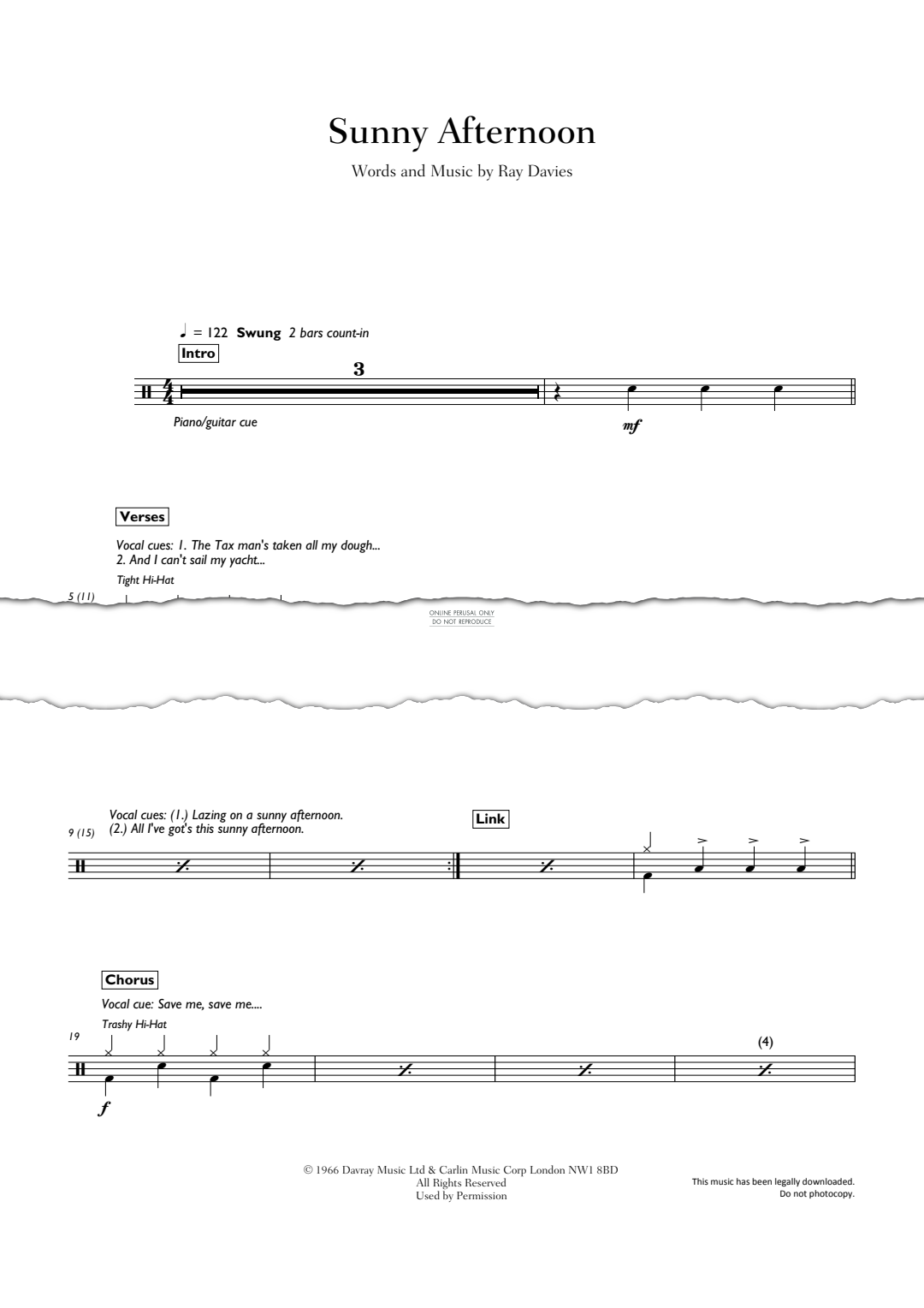 gallery: Sunny Afternoon, The Kinks, Schlagzeug