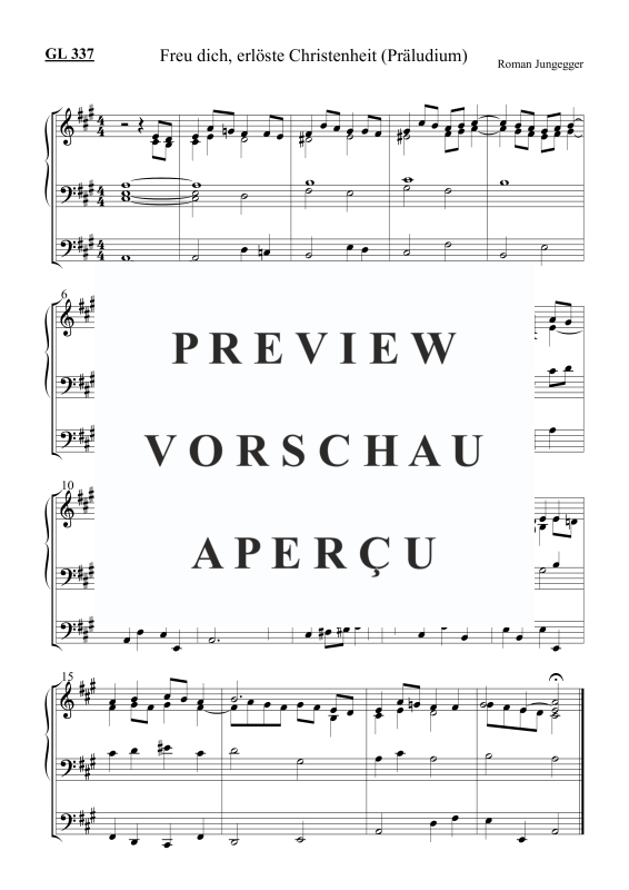 Product picture to: Freu dich, erlöste Christenheit (Präludium) GL 337Roman Jungegger