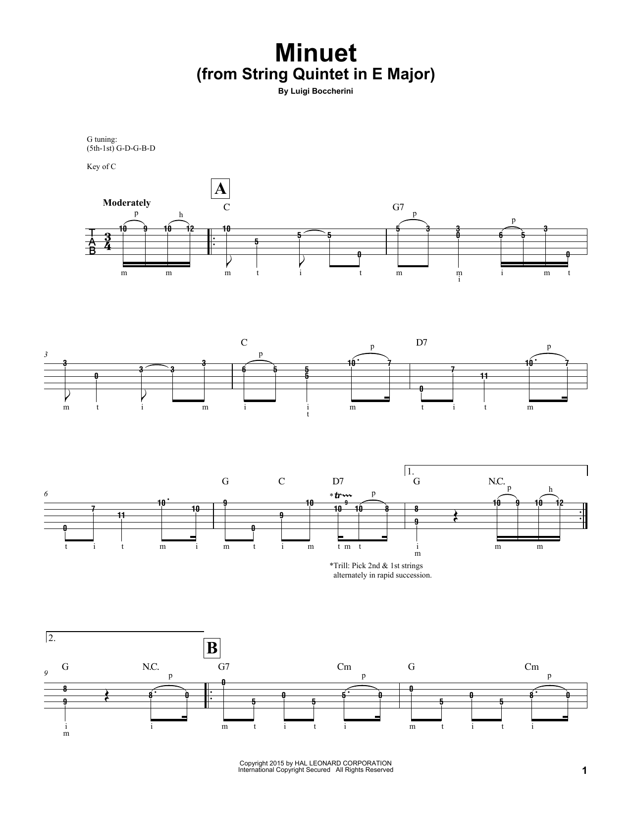 Produktgalerie: Seite 1 von 1 Minuet, Luigi Boccherini, Banjo