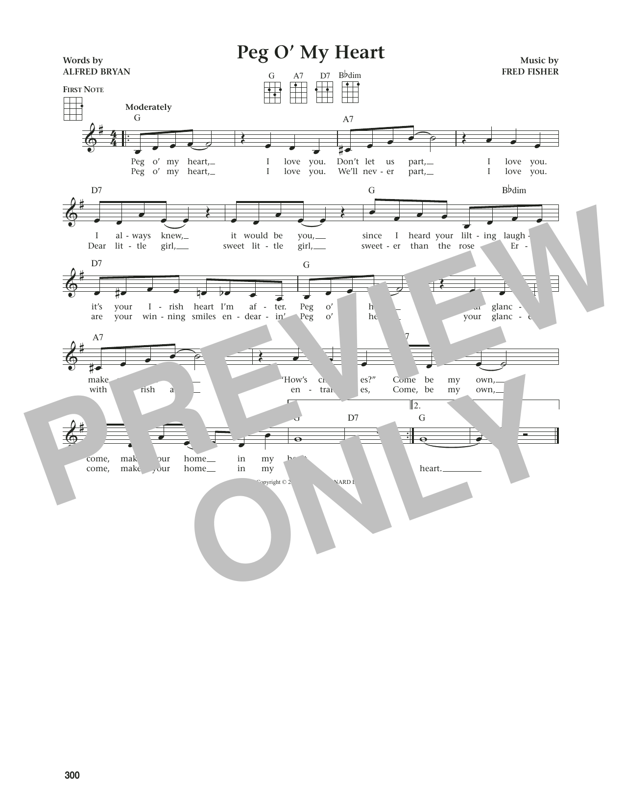 Produktgalerie: Seite 1 von 1 Peg O' My Heart (from The Daily Ukulele) (arr. Jim Beloff), Alfred Bryan, Ukulele
