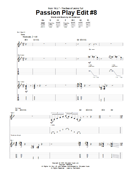 Produktgalerie: Seite 1 von 1 Passion Play Edit #8, Jethro Tull, Gitarre