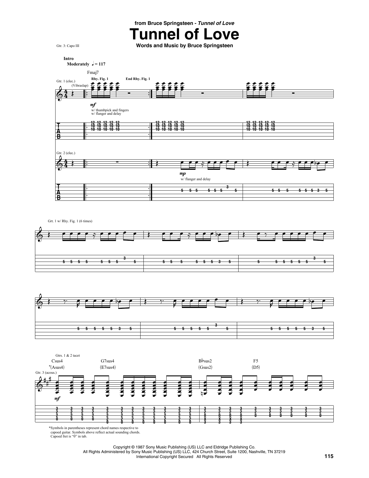 Produktgalerie: Seite 1 von 1 Tunnel Of Love, Bruce Springsteen, Gitarre