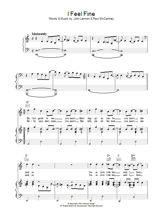 Produktgalerie: Seite 1 von 1 I Feel Fine, The Beatles, Gesang, Gitarre, Klavier