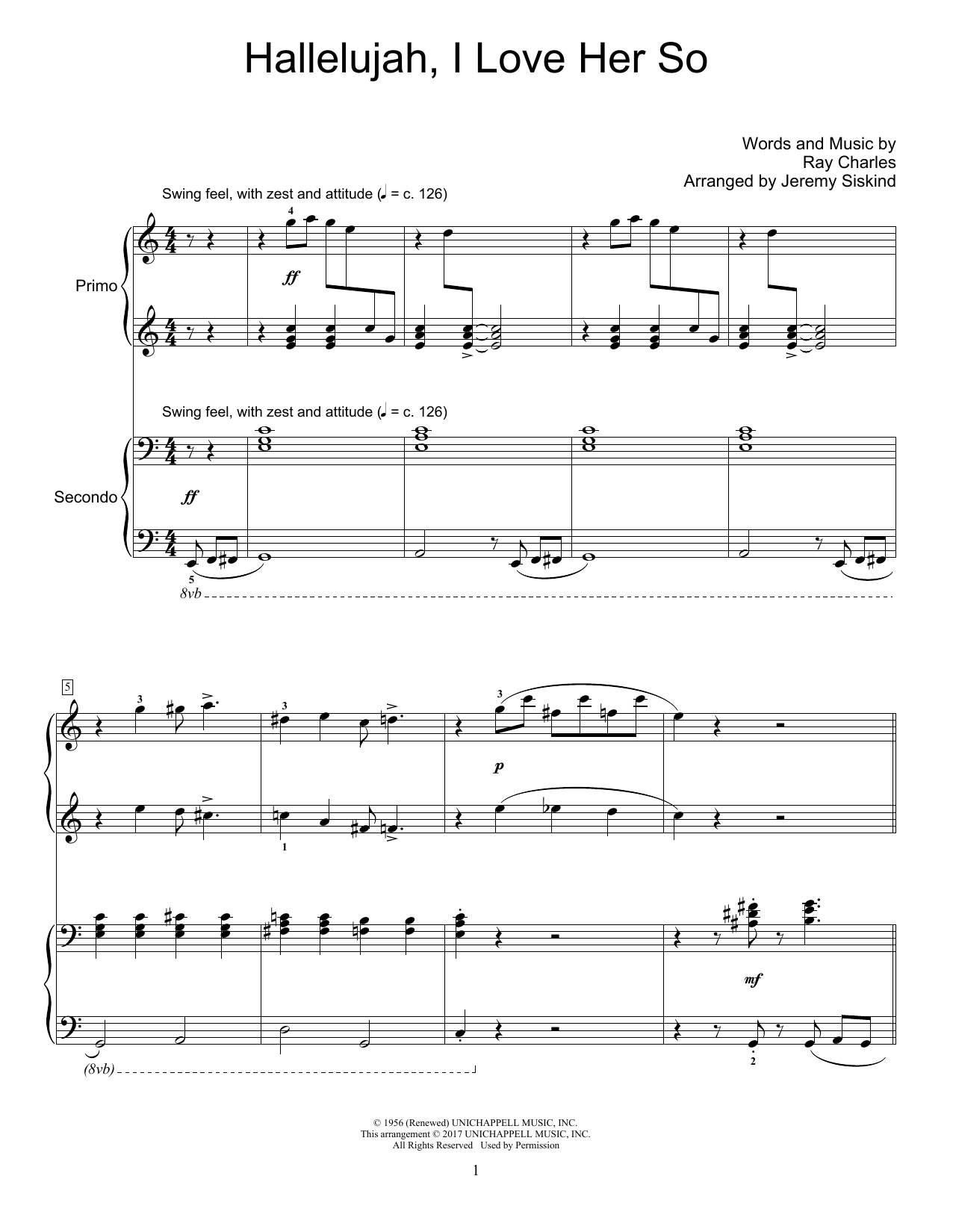 Produktgalerie: Seite 1 von 1 Hallelujah, I Love Her So, Ray Charles, Klavier