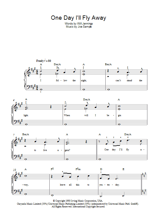 Produktbild zu: One Day I'll Fly Away (from Moulin Rouge)