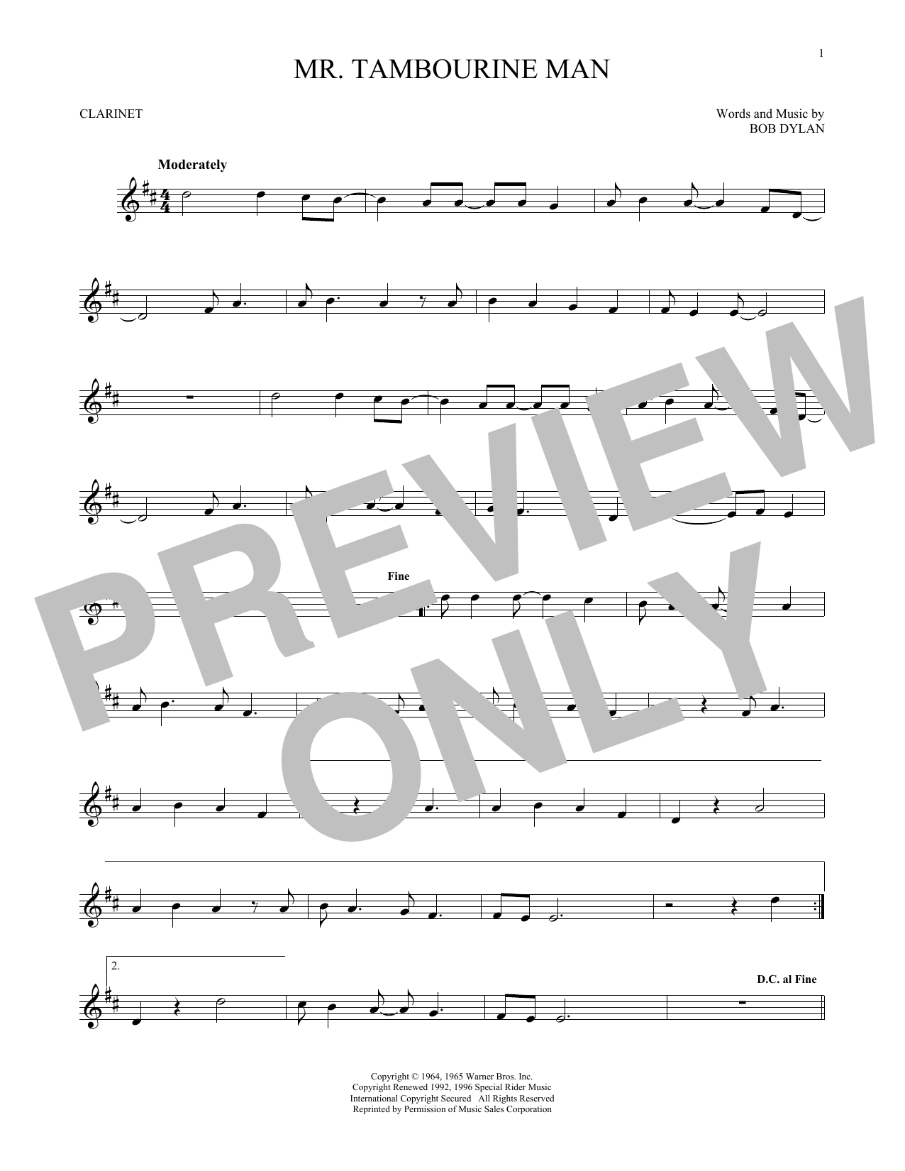 Product gallery: Page 1 of 1 Mr. Tambourine Man, Bob Dylan