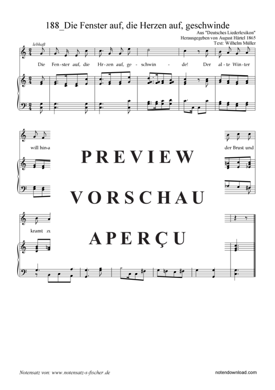 Product gallery: Page 2 of 3 Die Fenster auf, die Herzen auf, geschwinde , , Piano and Voice