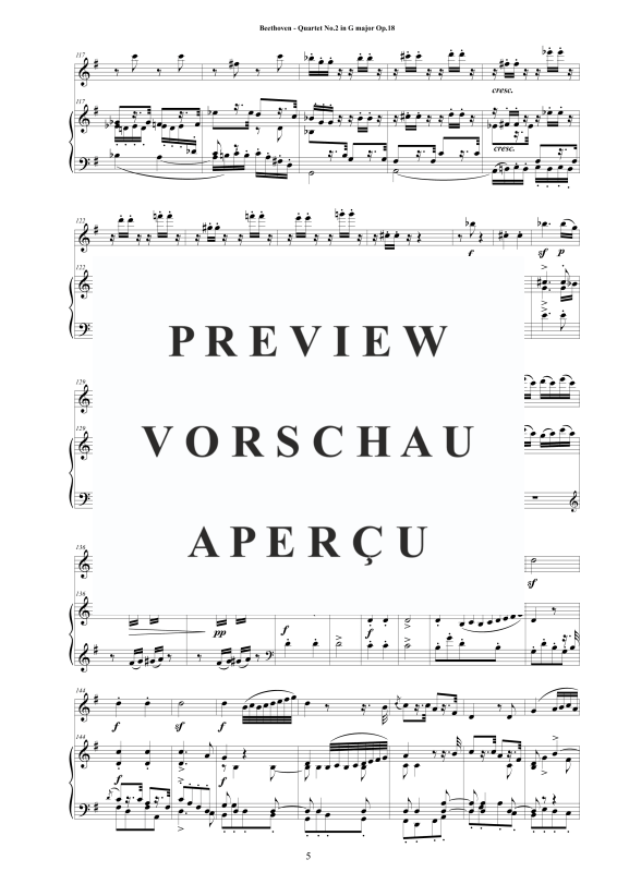 Produktgalerie: Seite 6 von 11 Quartet No.2 in G major Op.18 for Flute and Piano - Score and Part, , Querflöte und Klavier