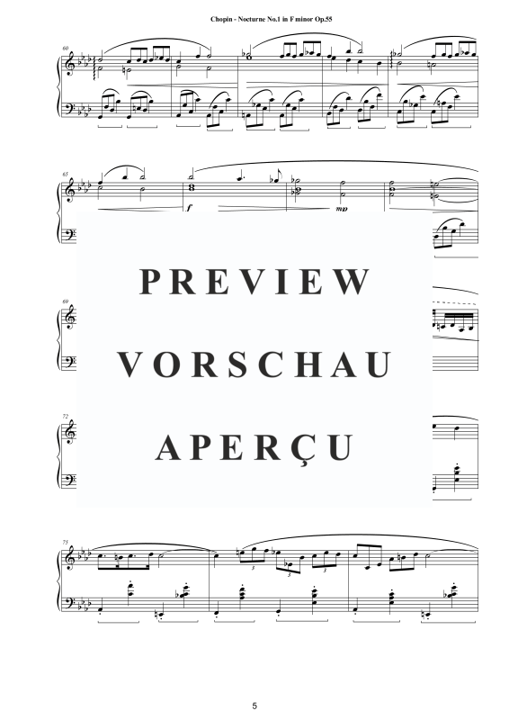 Product gallery: Page 6 of 8 Nocturne No. 1 in F Minor Op. 55, , Solo Piano