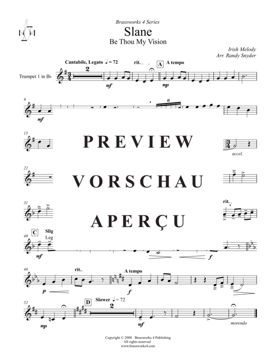 Produktgalerie: Seite 6 von 9 Be Thou My Vision - Slane, , (2xTrompete in B, Horn in F, Posaune)