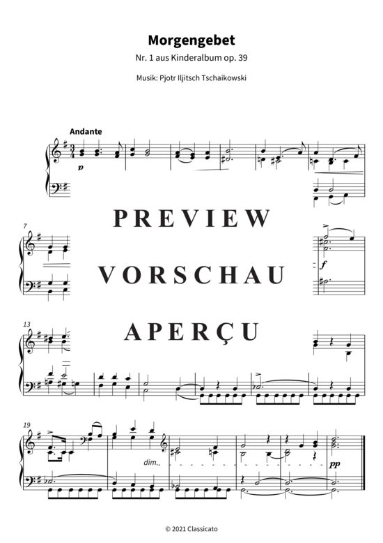 Product gallery: Page 4 of 4 Morgengebet - Nr. 1 aus Kinderalbum op. 39 , , Piano Solo