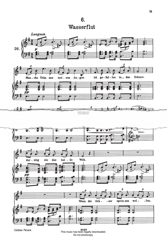 Produktgalerie: Seite 1 von 1 Wasserflut (from 'Winterreise Op.89 D911'), Franz Schubert, Gesang, Klavier