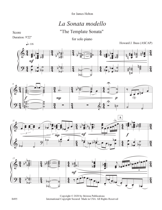 gallery: La Sonata modello , , Klavier Solo