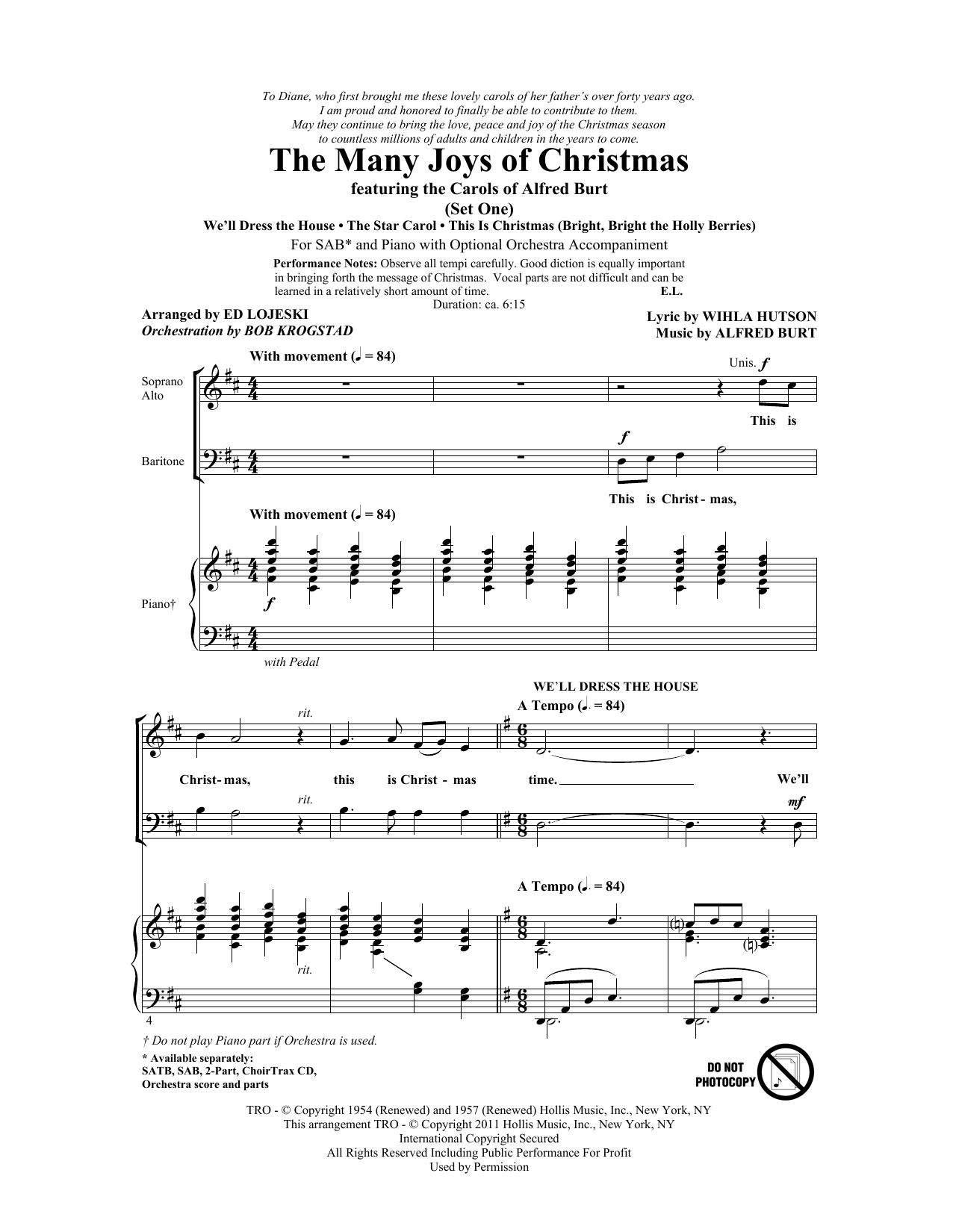 Product gallery: Page 1 of 1 The Many Joys Of Christmas (featuring The Carols of Alfred Burt) Set 1, Ed Lojeski