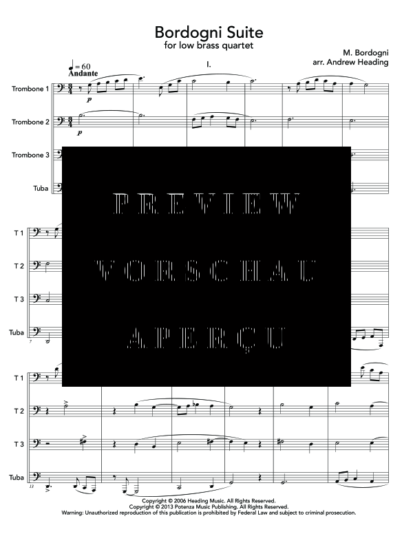 Product gallery: Page 5 of 11 Bordogni Suite, , (brass quartet 3x trombone and tuba)