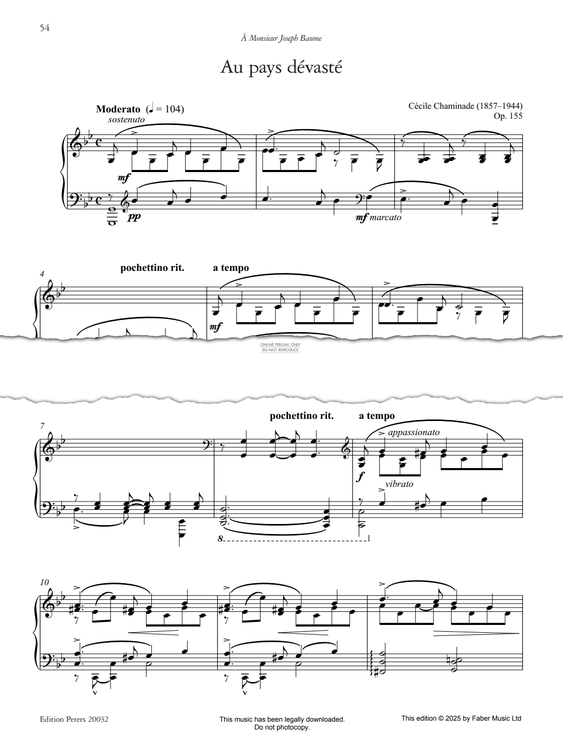 Produktgalerie: Seite 1 von 1 Au pays dévasté Op. 155, Cécile Chaminade, Klavier