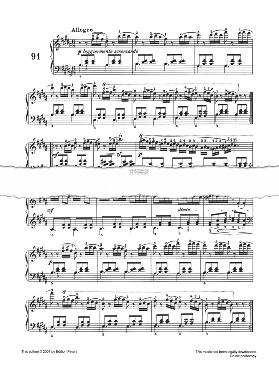 Produktgalerie: Seite 1 von 1 Allegro Op. 139 No. 91, Carl Czerny, Klavier