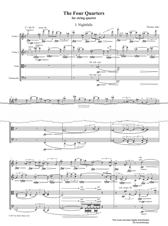 Produktgalerie: Seite 1 von 1 The Four Quarters, Thomas Adès, Quartett