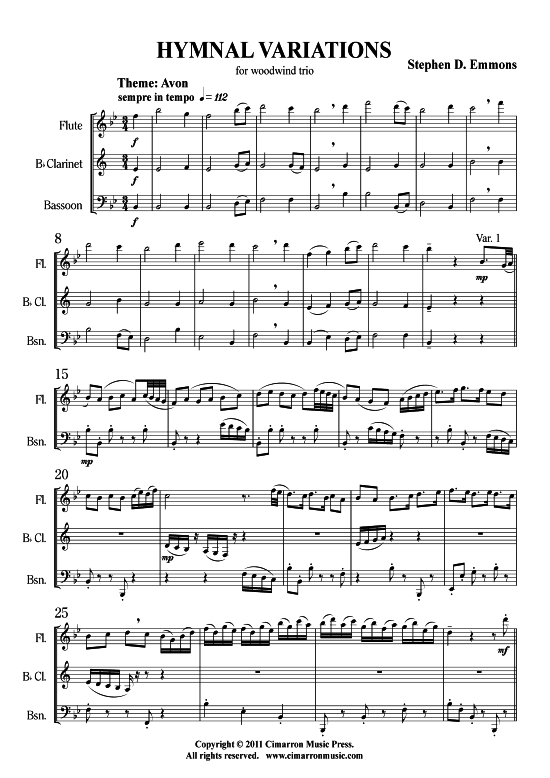 Product picture to: Hymnal Variations Stephen Emmons