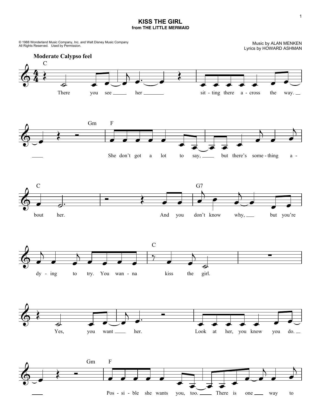 Produktbild zu: Kiss The Girl (from The Little Mermaid)