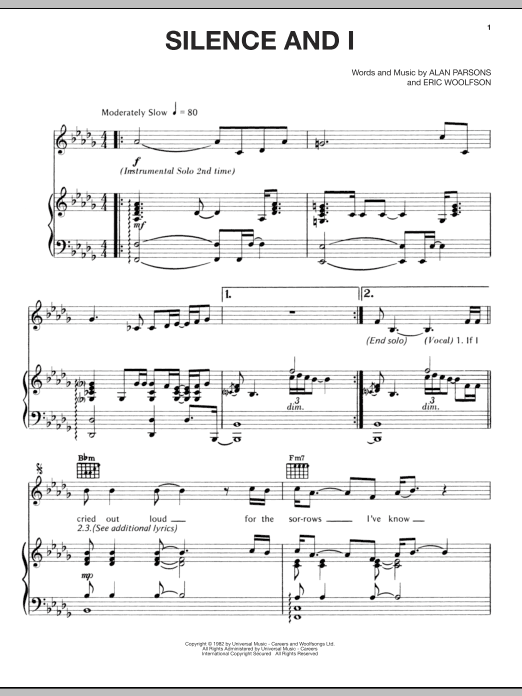 Produktgalerie: Seite 1 von 1 Silence And I, Alan Parsons Project, Gesang, Gitarre, Klavier