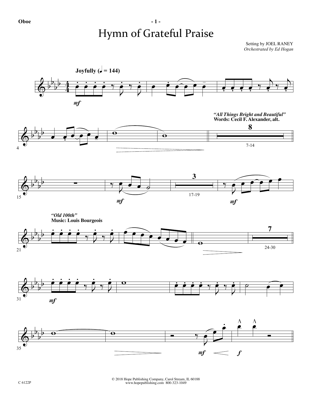 Product picture to: Hymn Of Grateful Praise - Oboe