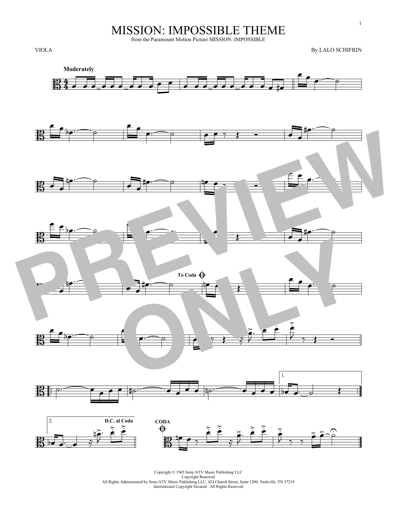 Product gallery: Page 1 of 1 Mission: Impossible Theme, Lalo Schifrin