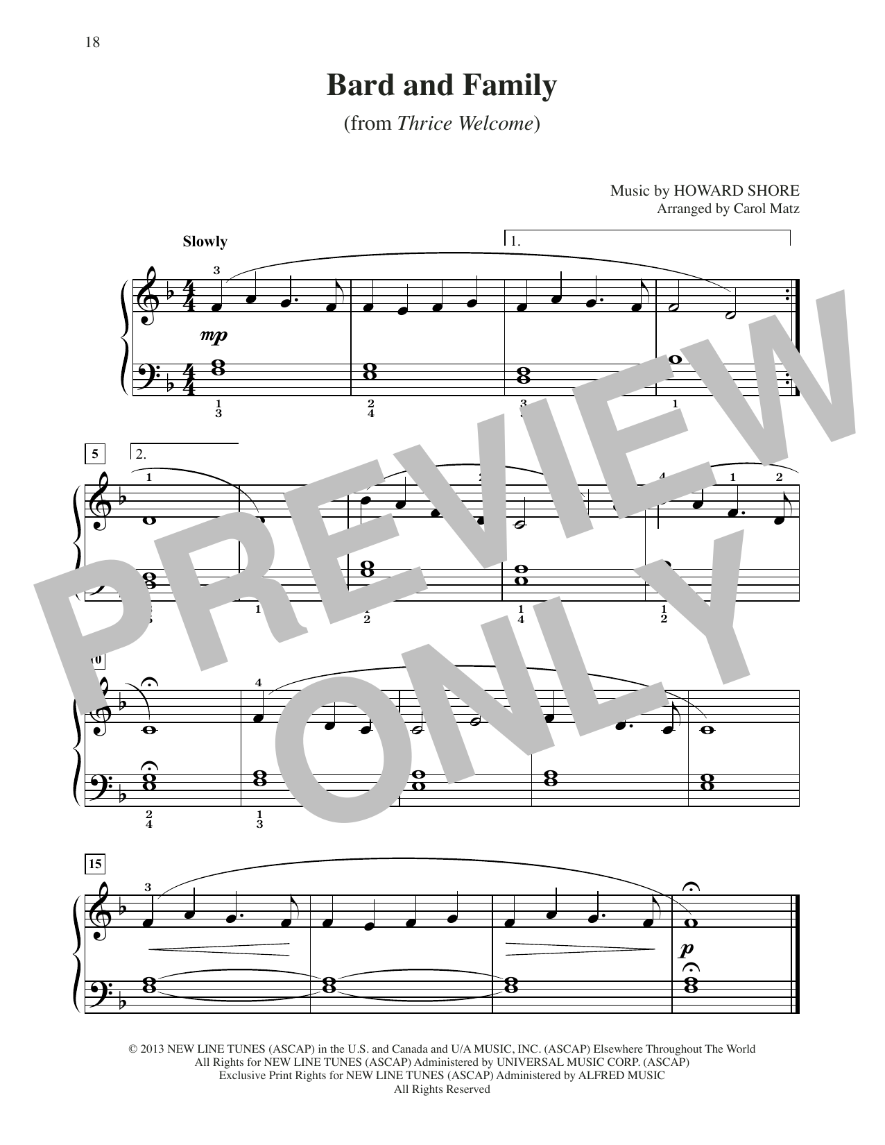 Produktbild zu: Bard And Family (from The Hobbit: The Desolation of Smaug) (arr. Carol Matz)