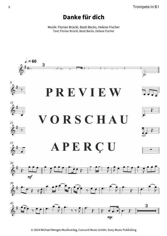 Produktgalerie: Seite 11 von 11 Danke für dich, Helene Fischer, (Blechbläser Quartett)
