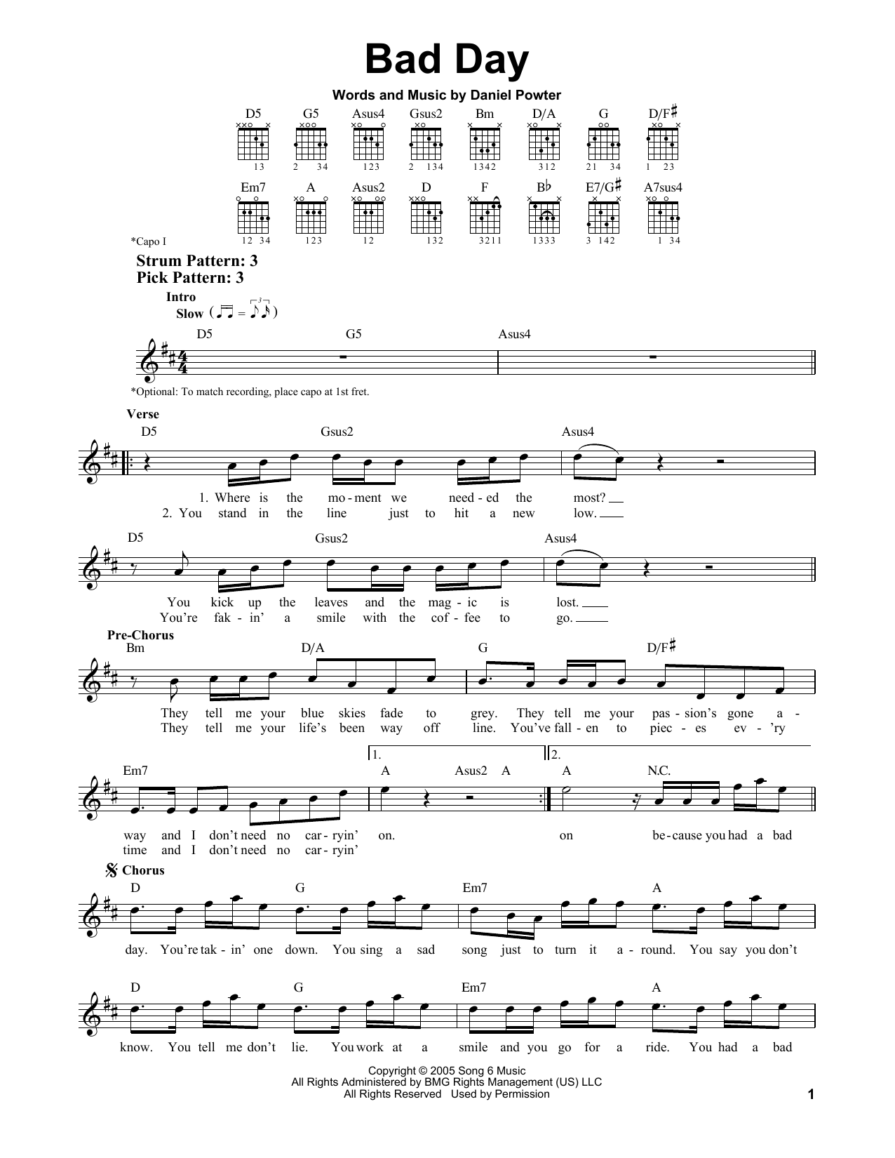 Produktbild zu:  Bad Day - Daniel Powter