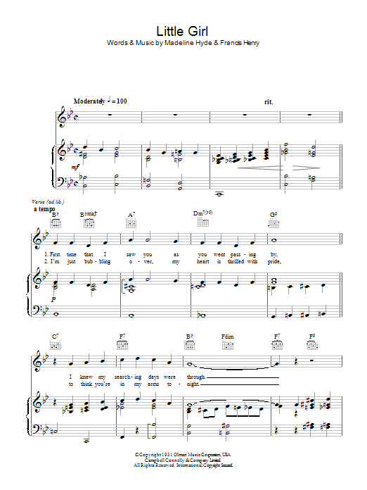 Produktgalerie: Seite 1 von 1 Little Girl, Madeline Hyde, Gesang, Gitarre, Klavier