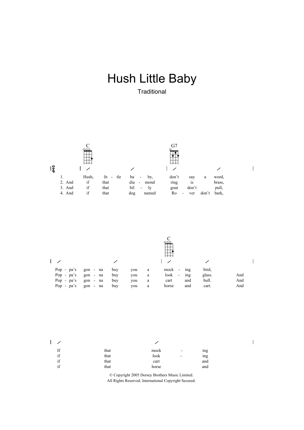 Product gallery: Page 1 of 1 Hush Little Baby, Traditional