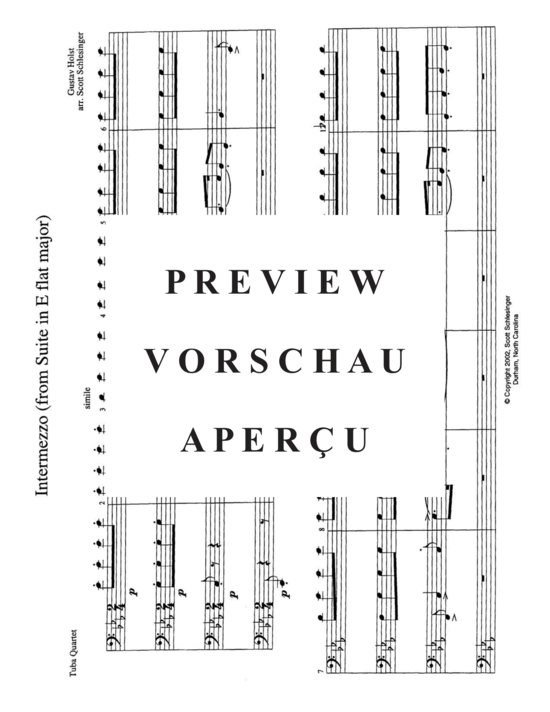 Product gallery: Page 3 of 21 Intermezzo and March from Suite in Eb Major , , (Tuba Quartett EETT)