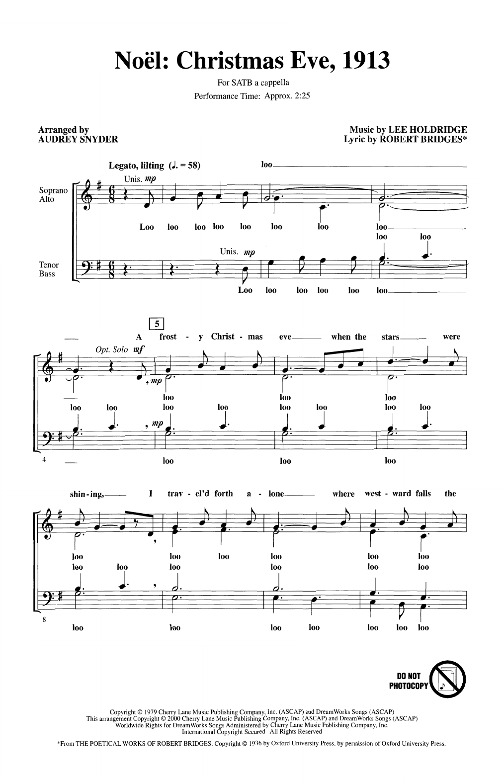 Produktbild zu: Noel: Christmas Eve, 1913 (arr. Audrey Snyder)