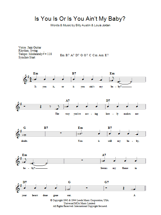 Produktbild zu: Is You Is Or Is You Ain't My Baby?
