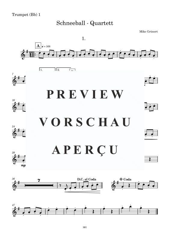 gallery: Schneeball-Quartett, , Flexibles Quartett Stimmen in C, B, Es, F und C Bass